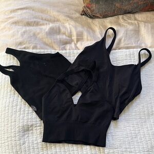 Free People and Lululemon Black Exercise Tops
